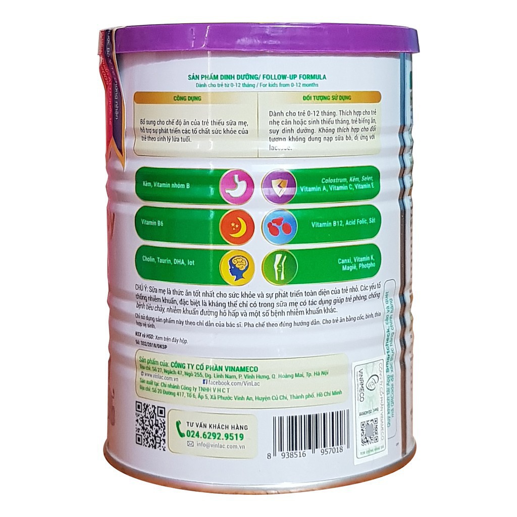 Sữa bột Vinlac Baby 400g