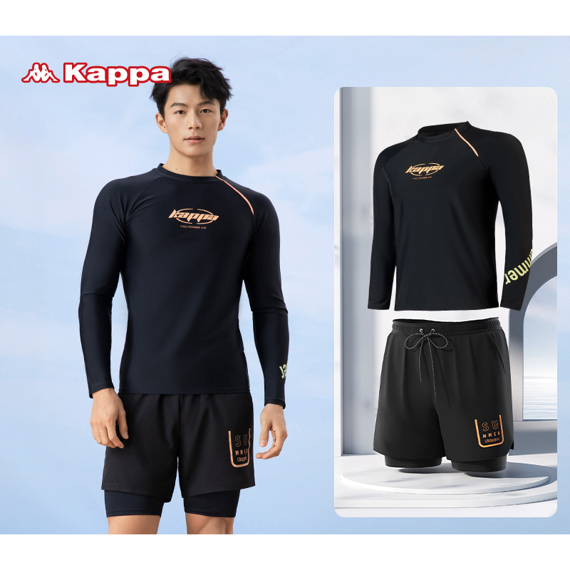 ⋛bộ đồ bơi lặn tay dài kappa màu đen cá tính cho cặp đôi