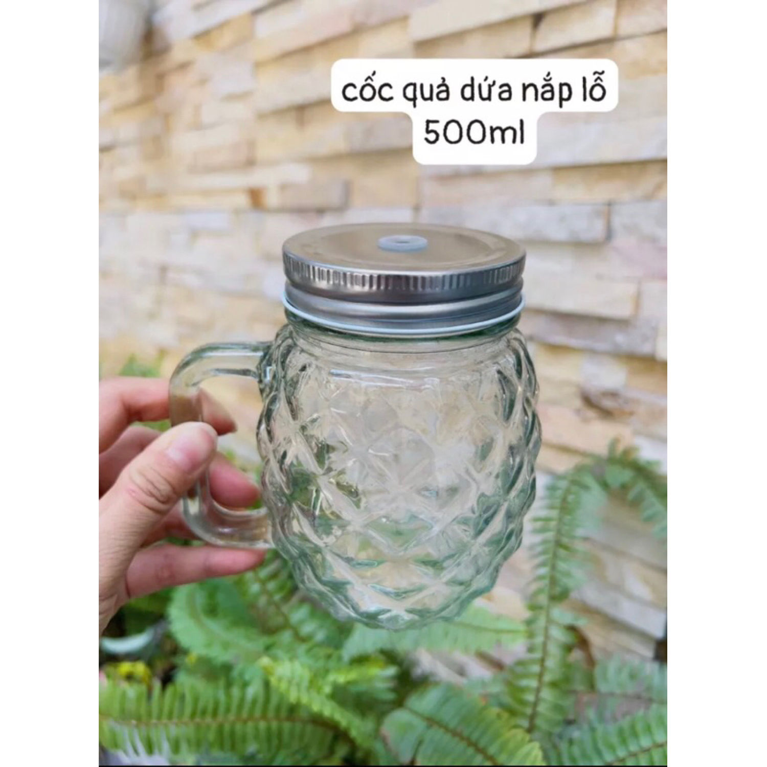 Cốc thuỷ tinh, ly thuỷ tinh hình quả dứa (dung tích 500ml)