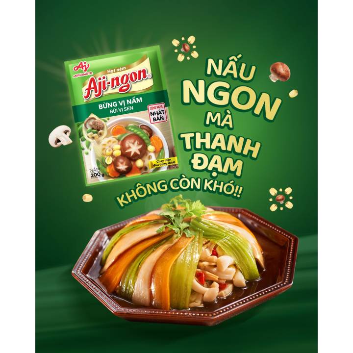 Combo 3 Gói Hạt Nêm Aji-ngon® Nấm 200g/Gói - Hình ảnh 6