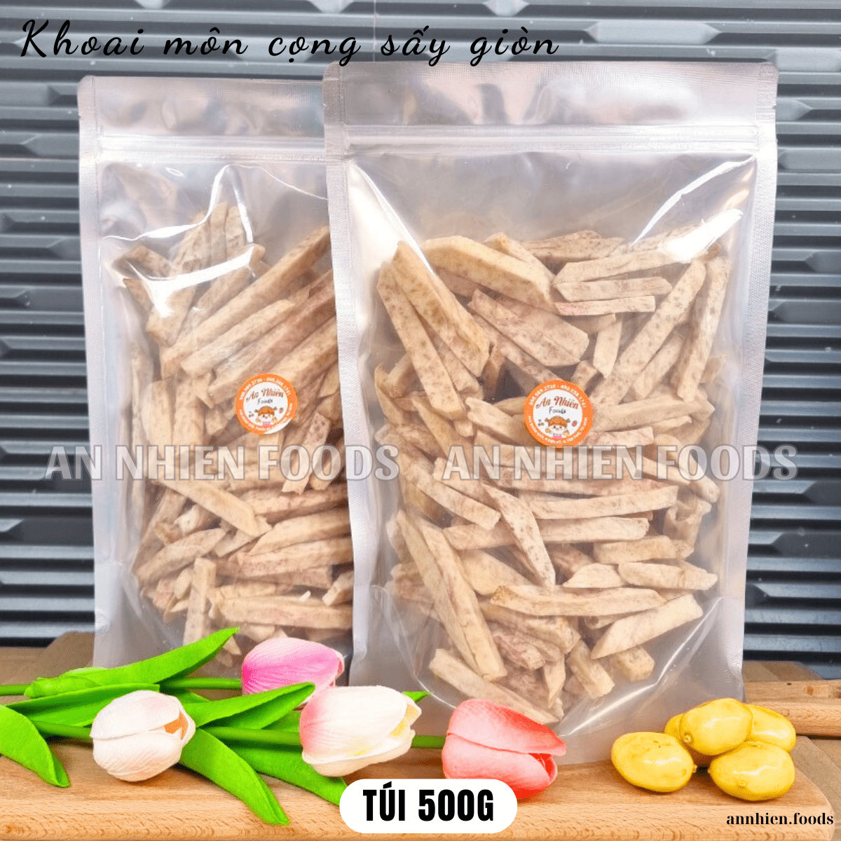 1 KG- Khoai môn sấy giòn không đường