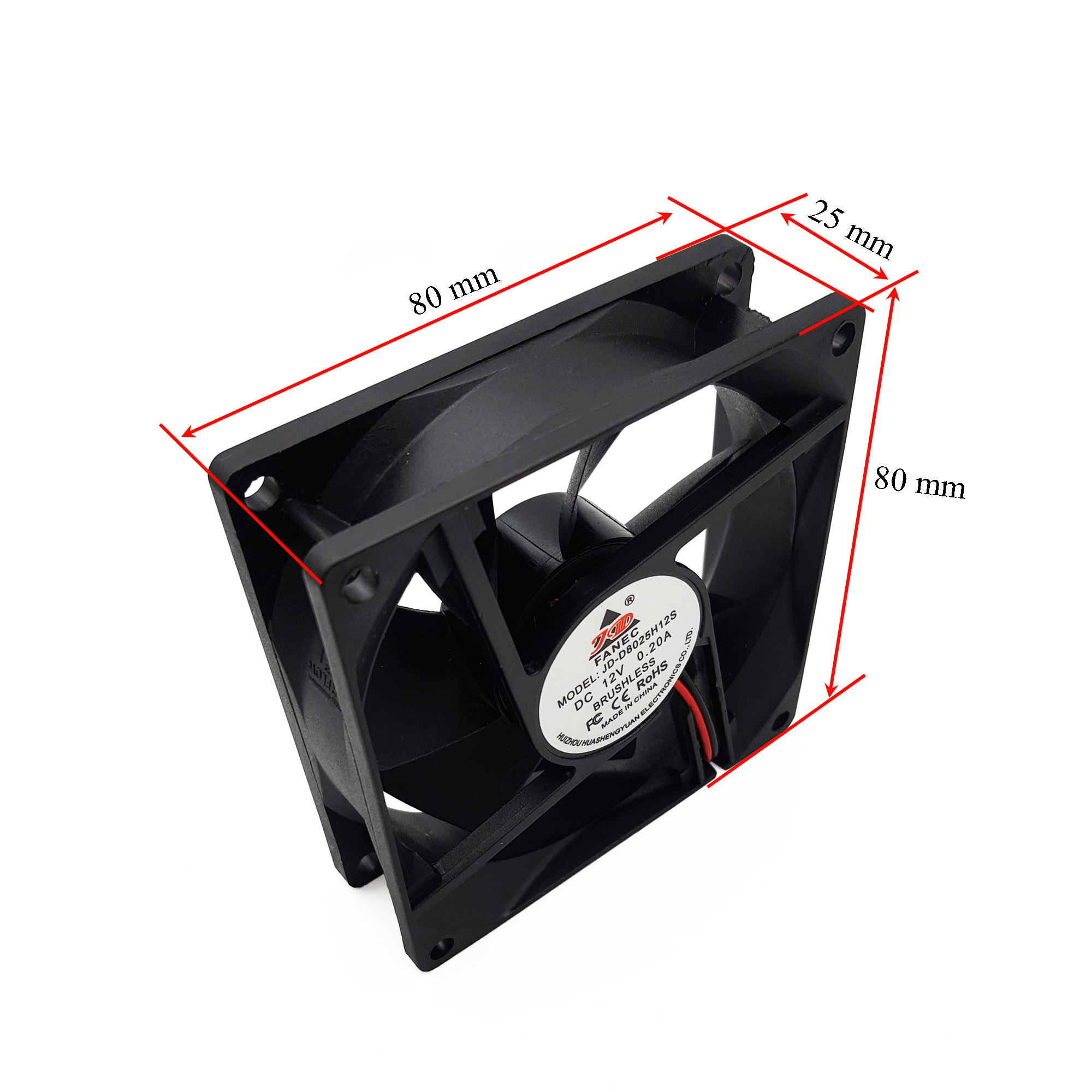 Quạt tản nhiệt 8cm 12VDC