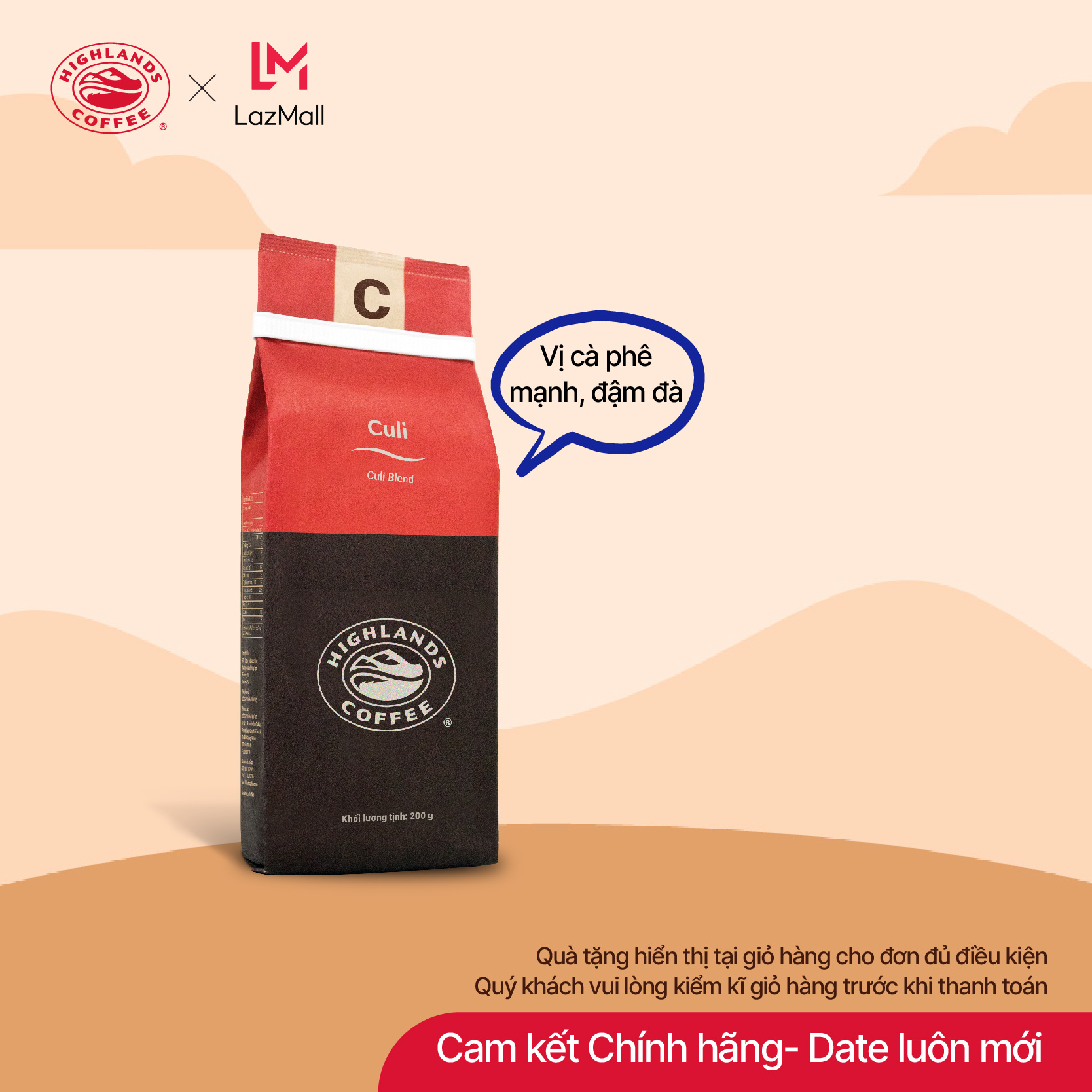 [ Đơn từ 799K tặng ly sứ Highlands- hiển thị tại giỏ hàng. Vui lòng check kĩ]  Cà phê rang xay Culi Highlands Coffee 200g
