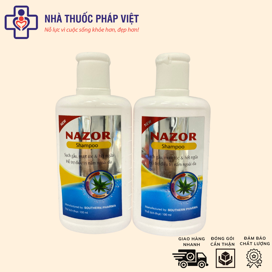(CHÍNH HÃNG) Dầu Gội Nazor Sạch Gầu, Mượt Tóc, Hết Ngứa Da Đầu - 100ml