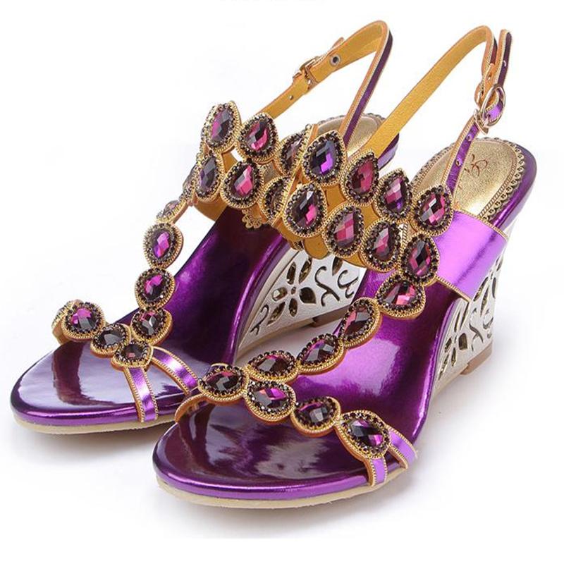 sandal đế xuồng đính đá cao cấp