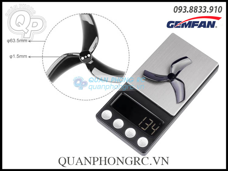 4 Cặp Cánh 3/5 Lá GEMFAN D63  (8 Pcs/Set)