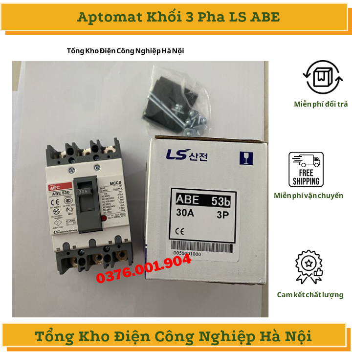 APTOMAT Át khối 3 Pha MCCB LS 3P ABE 20A 100A