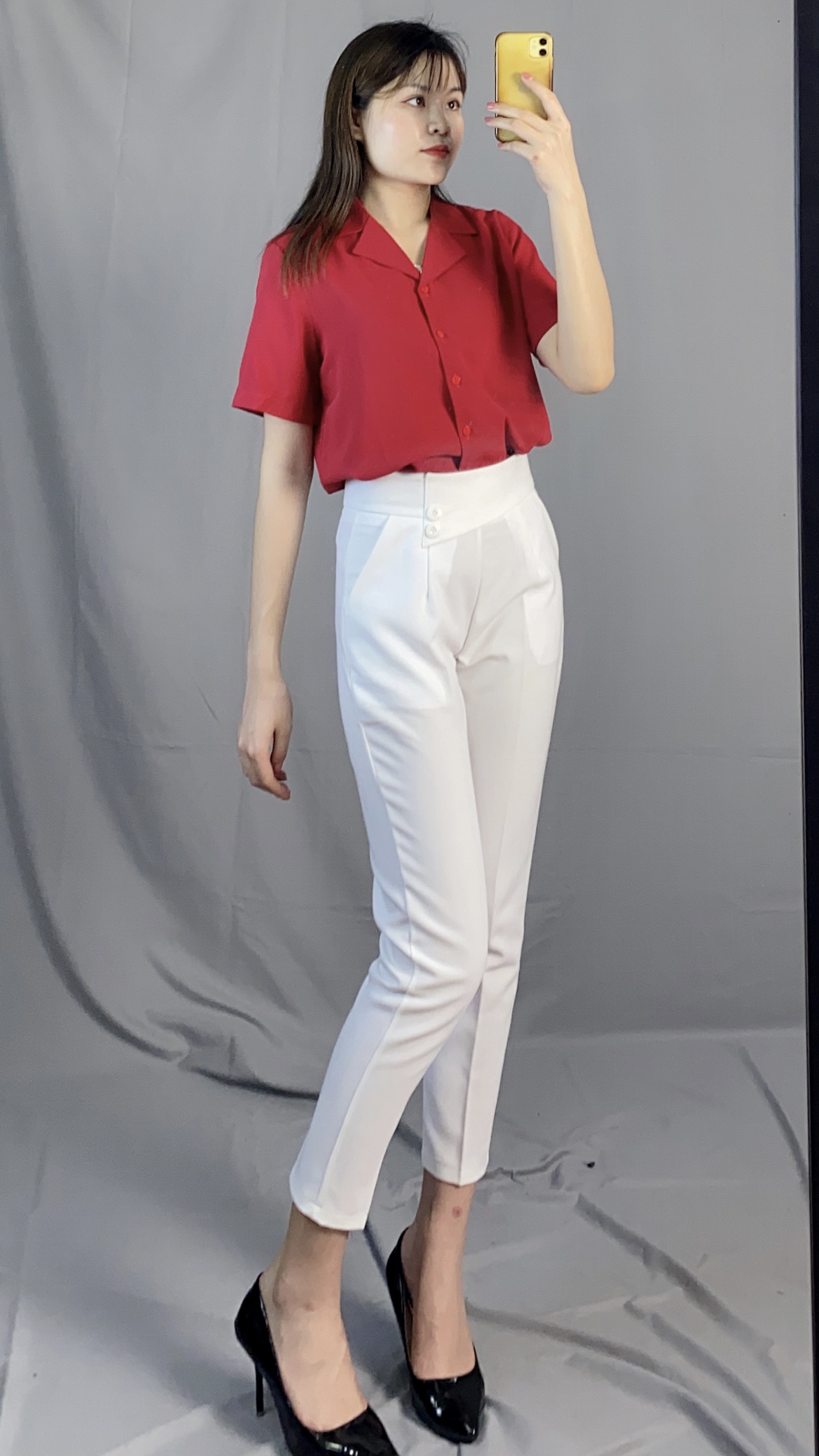 Áo Sơ Mi Cộc Tay Cổ Vest