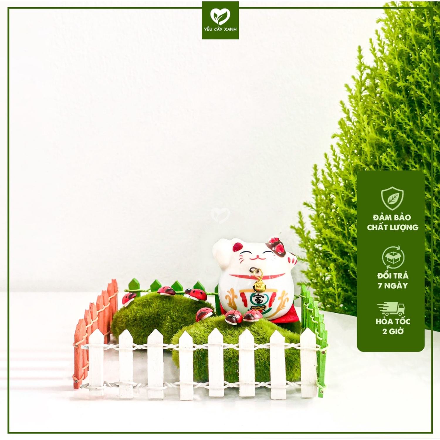 Phụ Kiện Tiểu Cảnh - Hàng Rào Gỗ đủ màu