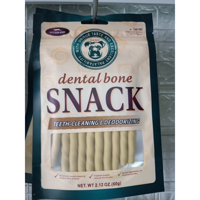 Bánh Thưởng Xương Gặm Cho Chó Mèo Dental Bone Snack 60g