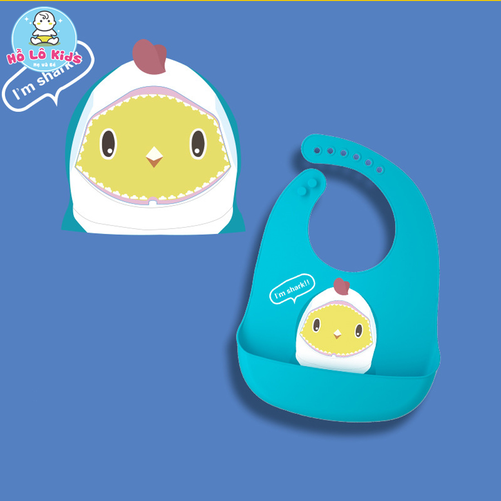 Yếm ăn dặm cho bé silicon có máng chống thấm hình thú siêu đáng yêu Hồ Lô Kids