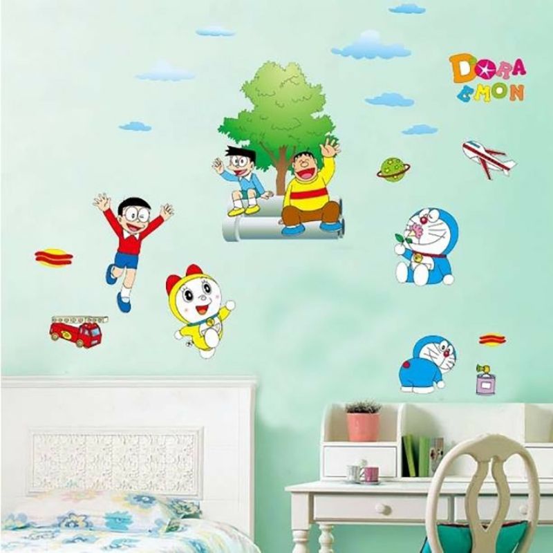 Decal dán tường doremon cho bé