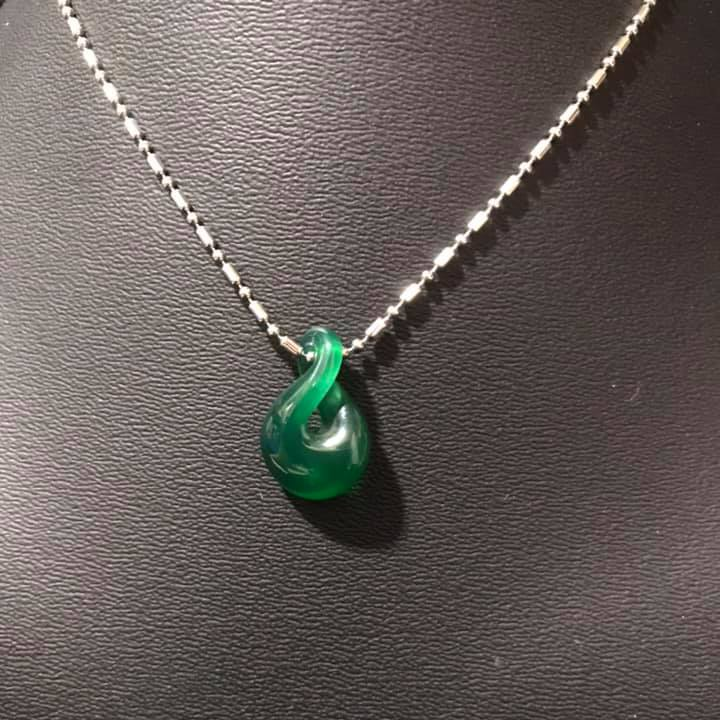 MẶT DÂY CHUYỀN GIỌT NƯỚC ĐÁ MÃ NÃO XANH TẶNG KÈM DÂY ĐEO