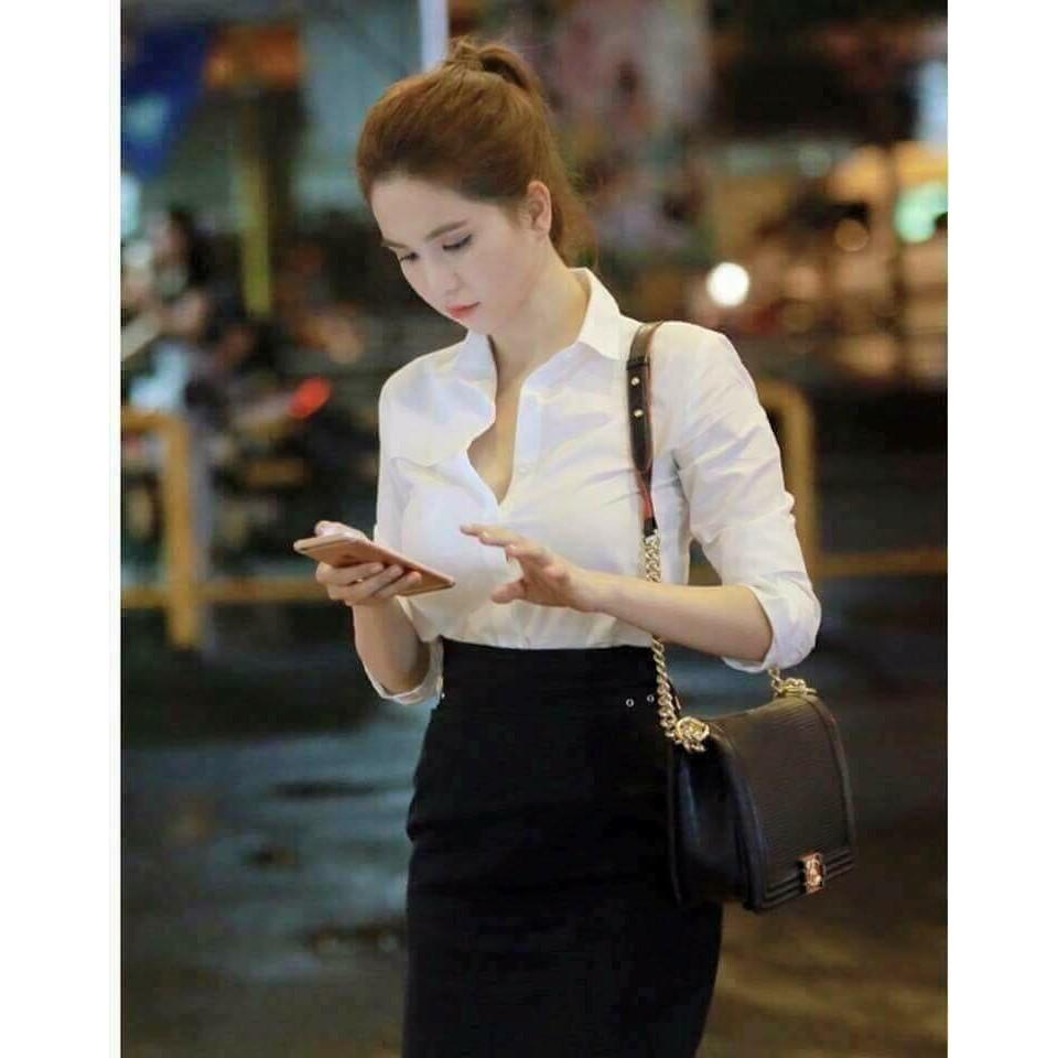 Áo sơ mi nữ trắng công sở - hàng đẹp
