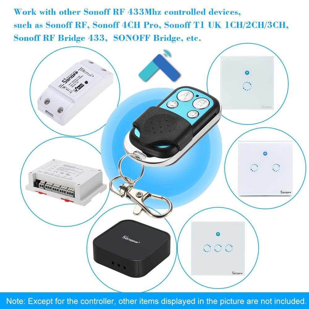 Remote RF 433 Mhz công tắc Tuya Sonoff 4 nút