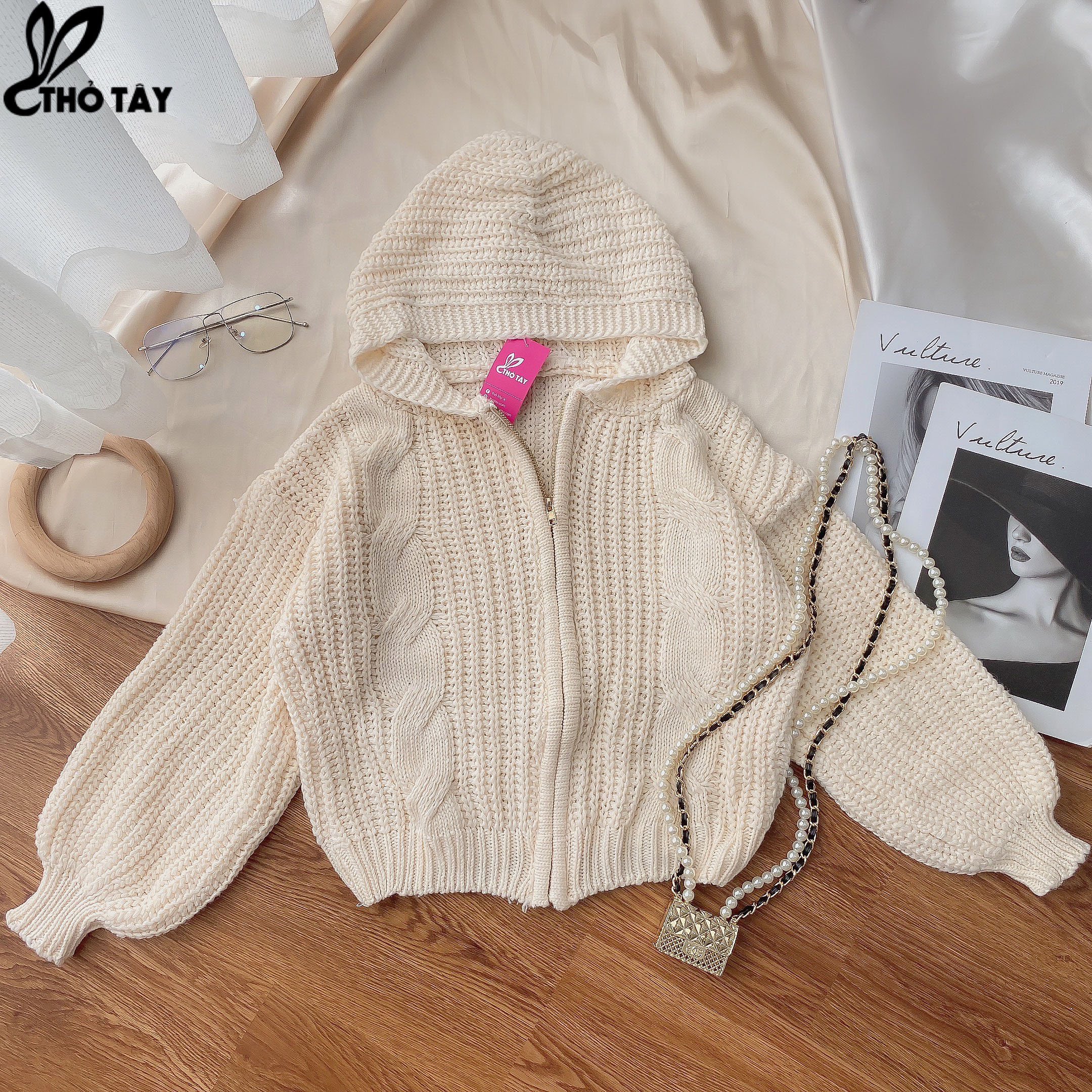 Áo Khoác Nữ Len Dệt - THỎ TÂY A229C115