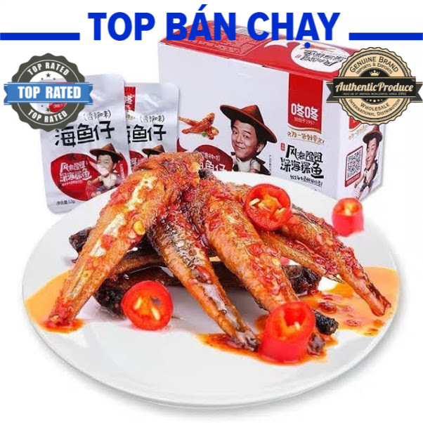 (LOẠI NGON NHẤT)1 hộp 20 gói cá cơm cay siêu ngon