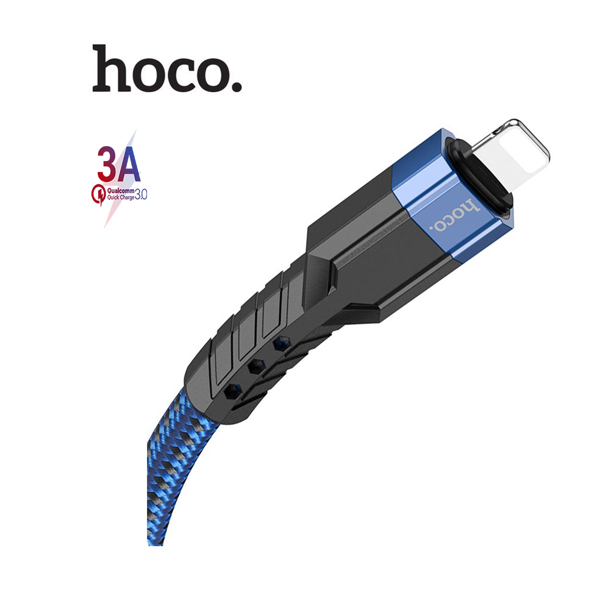 Cáp sạc pd20w hoco u110 type-c to lightning sạc nhanh 3a vải dù chống rối dài 1.2m cho ip.