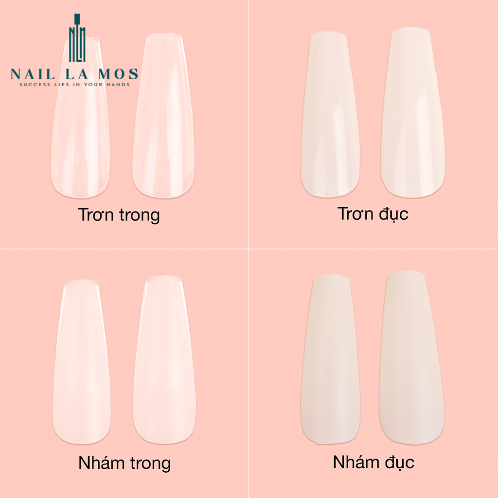 Móng úp phom thang Jieliya chính hãng - Hộp 500 móng ốp form thang đủ size loại mặt trơn mặt nhám sẵn