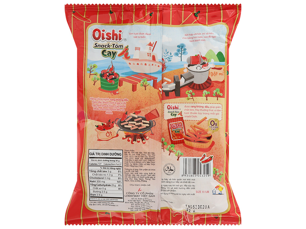 Snack vị tôm cay Oishi gói 32g