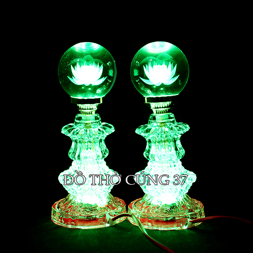 [ CAO 25 CM ] CẶP ĐÈN THỜ LED PHA LÊ TRÁI CHÂU TỰ ĐỘNG CHUYỂN MÀU