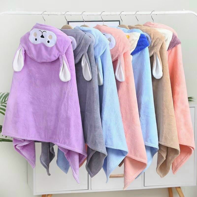 Khăn choàng tắm có mũ cho Bé 70x140cm (áo choàng tắm)