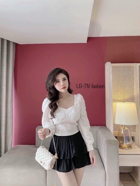 Chân váy xếp ly 2 tầng quảng châu