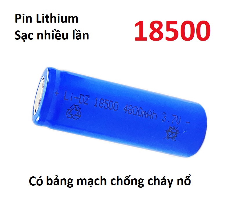 Pin Sạc 18500 3800 mAh 3.7v - Lithium Ion (1 viên) cho Đèn laze, máy ảnh, quạt mini, đèn pin, sạc dự phòng, thiết bị công nghiệp khác nhau...