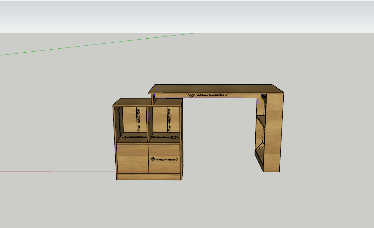 Bàn làm việc có kệ sách bên phải và tủ hồ sơ bên trái, kích thước 120x50x75CM dể dàng lắp ghép có Video chi tiết