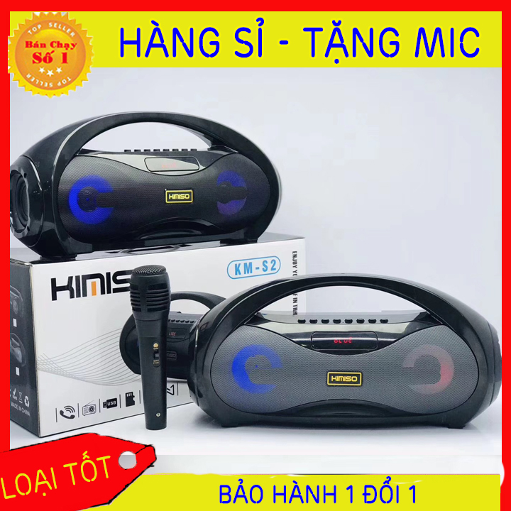 Loa Bluetooth Karaoke Công Suất Cực Lớn, Loa Xach Tay Mini KIMISO S2 (Tặng Kèm Micro)