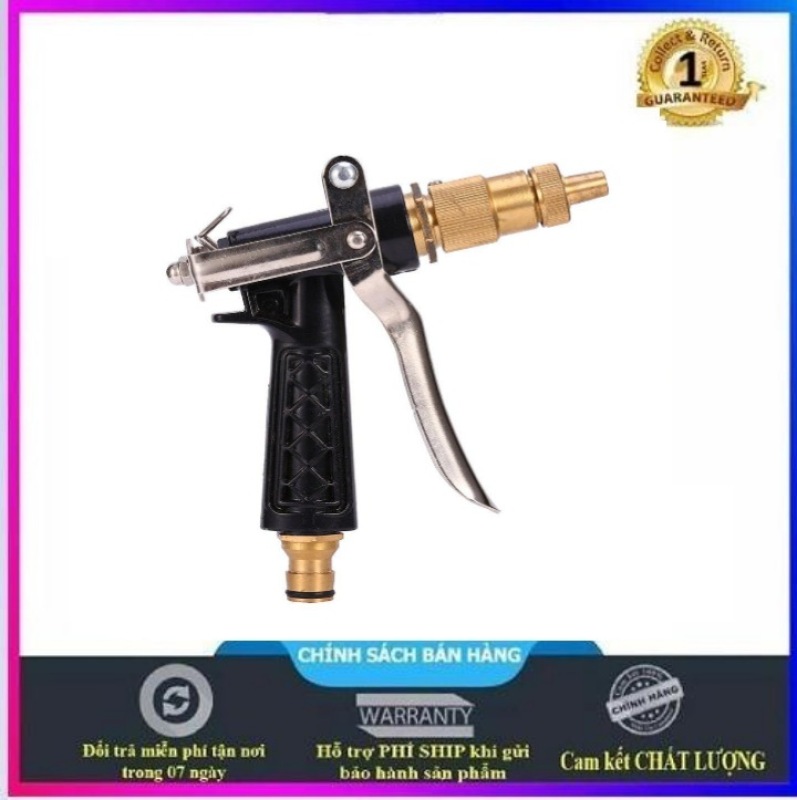 Vòi xịt nước rửa xe cao cấp, có 3 chế độ xịt tiện lợi, chất liệu thép, hợp kim đồng chống gỉ sét khi sử dụng, lắp đặt dễ dàng