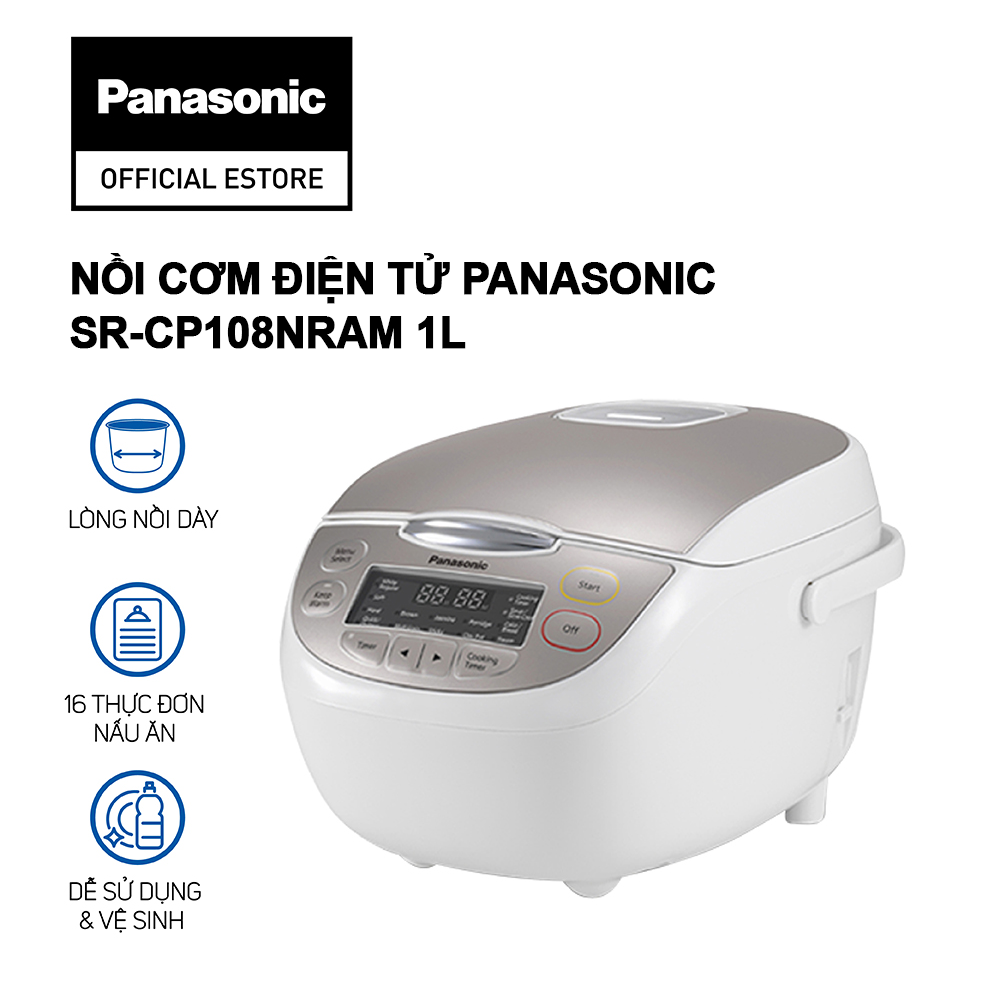 Nồi cơm điện Panasonic SR-CP108NRAM 1Lít/ SR-CP188NRAM 1.8 Lít - Hàng Chính Hãng