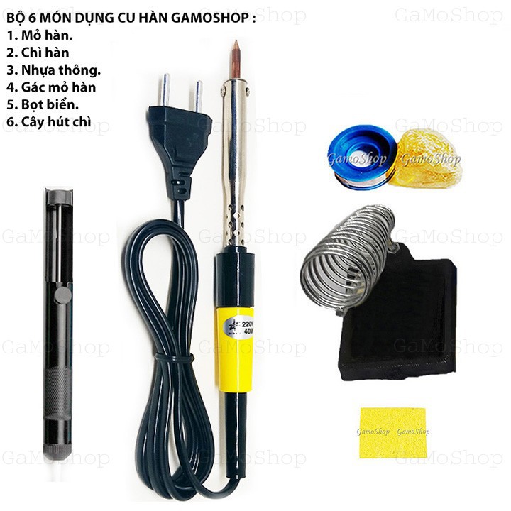 [HCM]Bộ Mỏ hàn chì Cao Cấp 40W Bá Quang + 5 món phụ kiện hàn