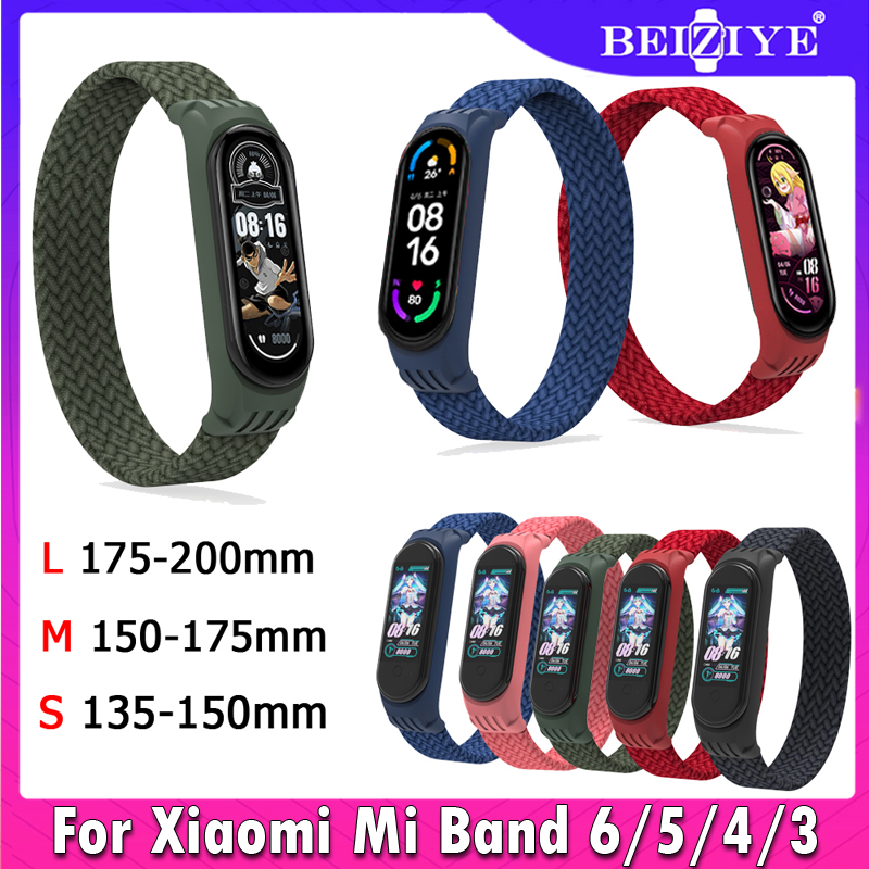 Phong cách mới Dây đeo bện vòng cho Xiaomi Mi Band 6/5 Vòng đeo tay thay thế vòng nylon cho mi Band 6/5/4/3 Phụ kiện dây đeo tay thông minh