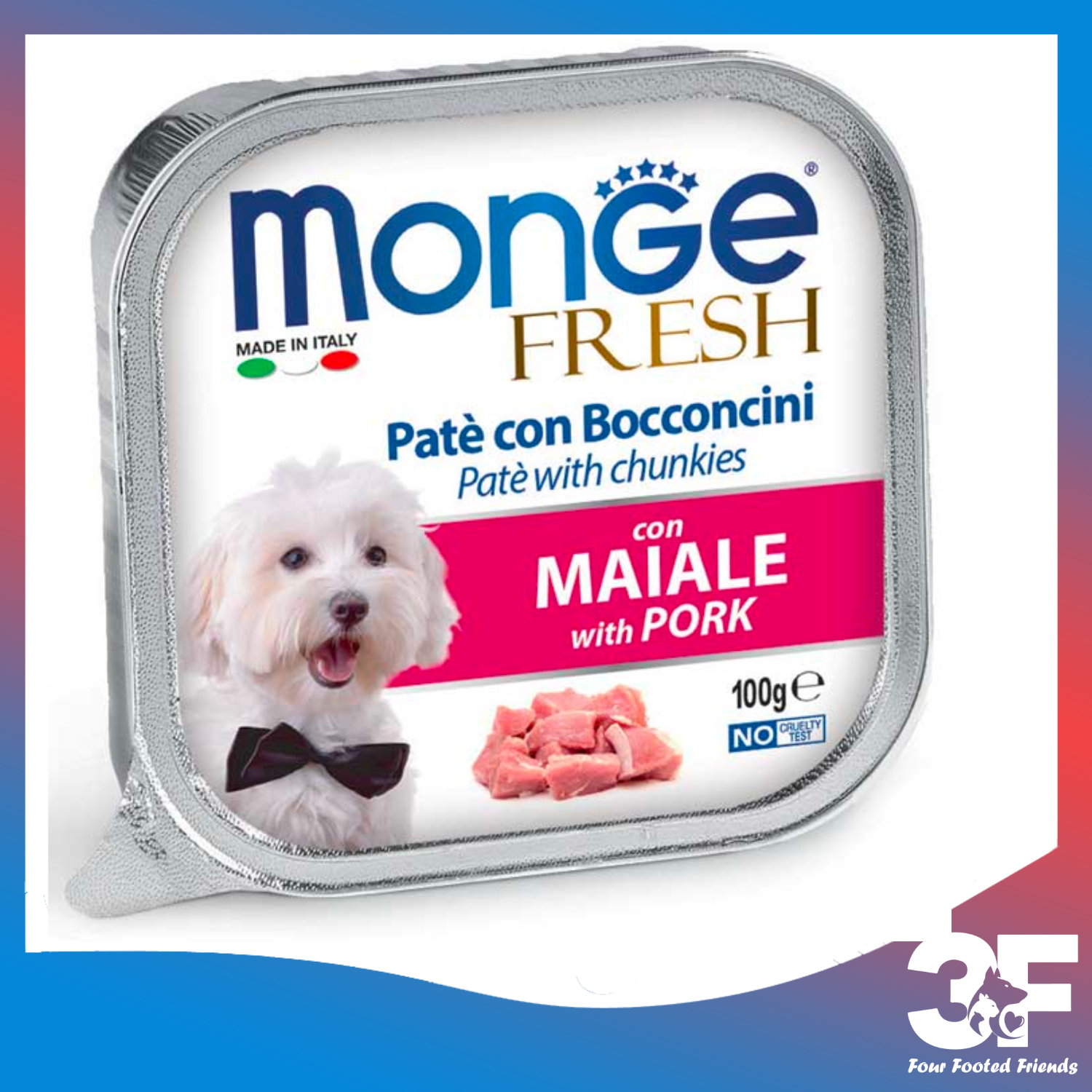 Pate Thức Ăn Ướt Monge Fresh Dành Cho Chó Mọi Lứa Tuổi - Khay 100Gr