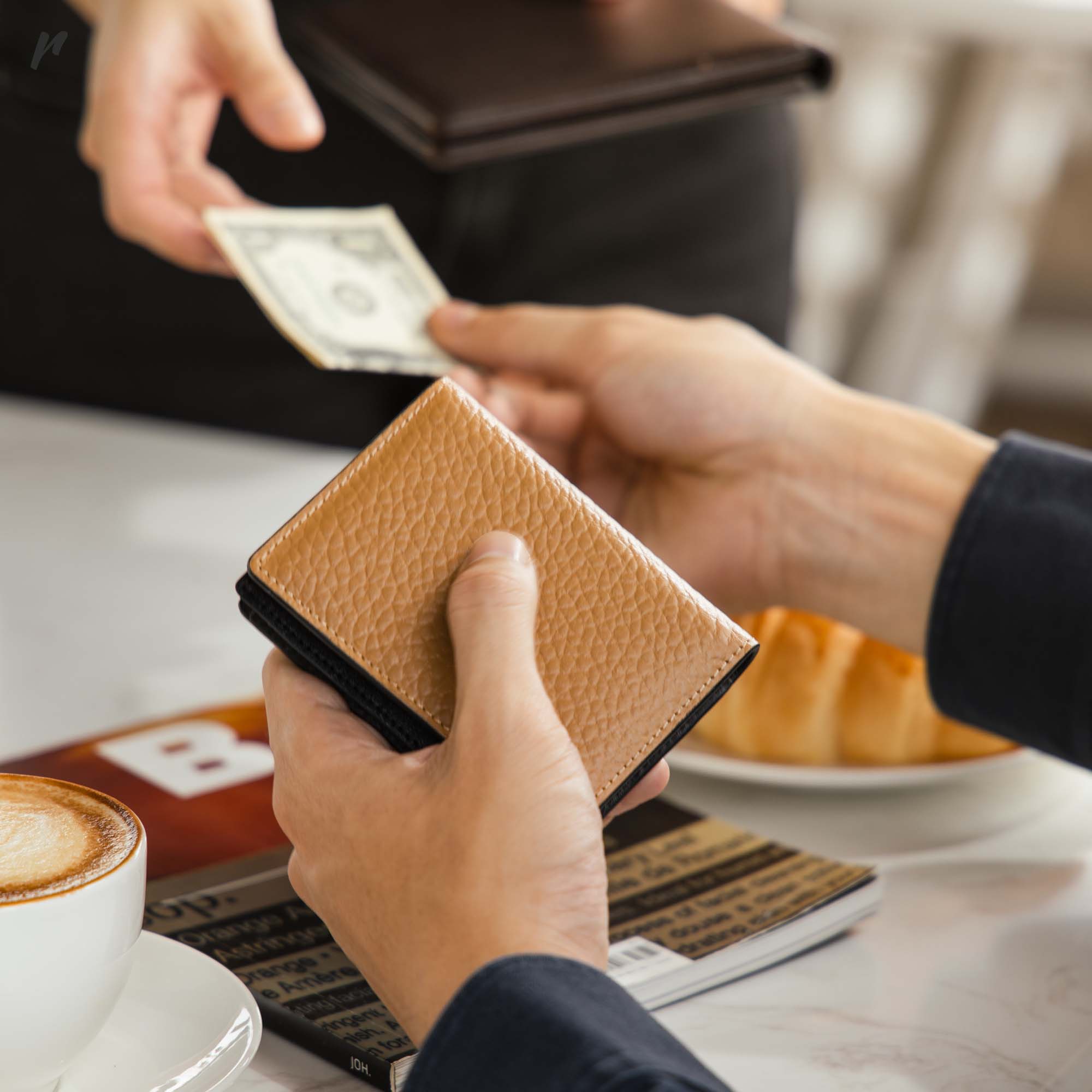 Ví Da Gập Jack Slim Wallet - Da Nappa - 3 Màu Trơn