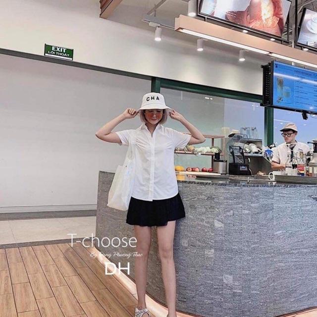 Áo sơ mi trắng ngắn tay dho0719