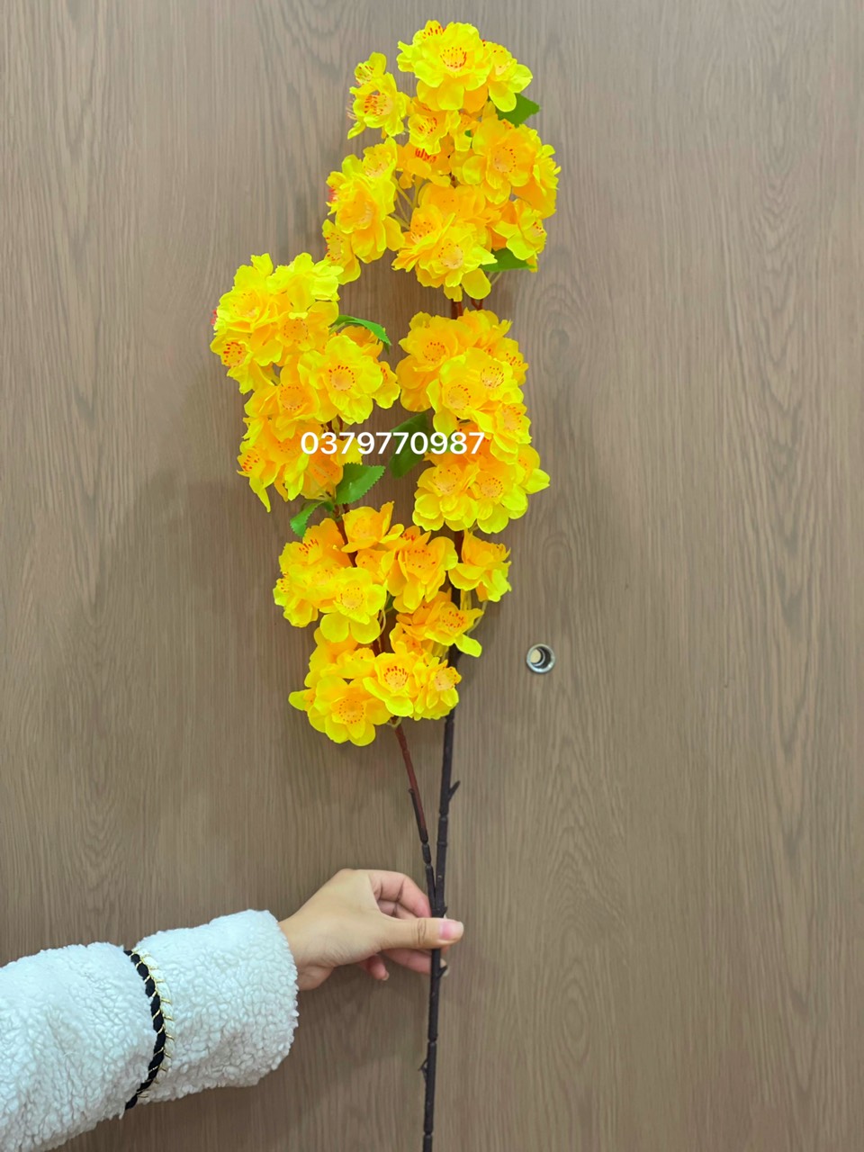 Hoa Đào Giả - Hoa Anh Đào 3 Nhánh ( Gía 1 cành)