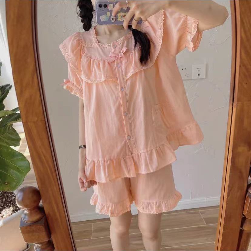 Set bộ cổ vuông phối ren tay loe tiểu thư