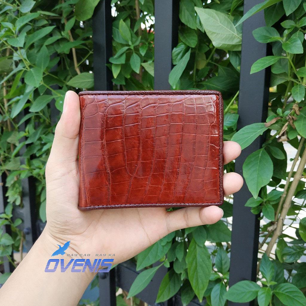 [FREE SHIP] VÍ DA CÁ SẤU NAM 2 MẶT SANG TRỌNG MADE BY OVENIS