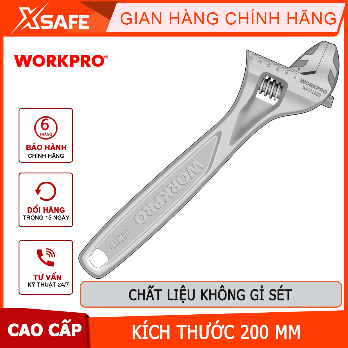 8 inch 200mm workpro-wp272007 wrench