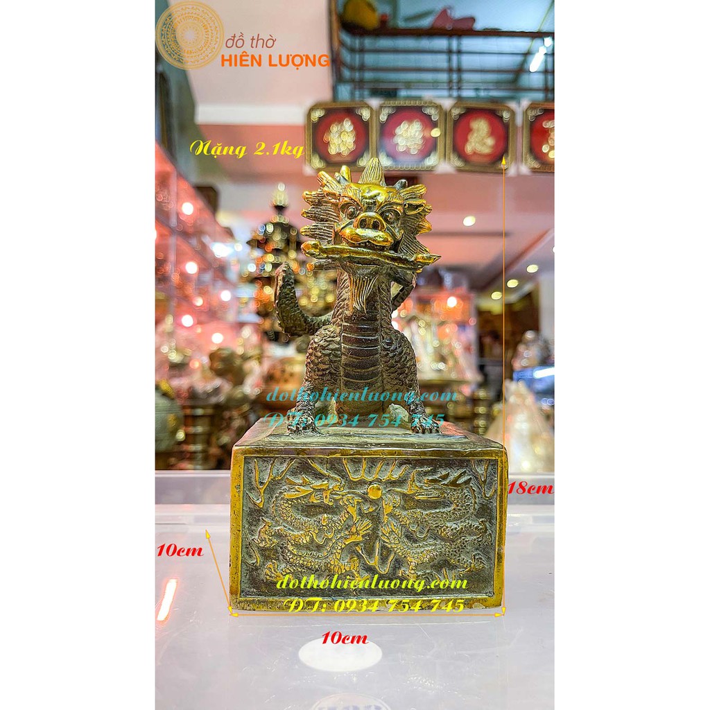 Ấn rồng ngậm gậy như ý-cưu long kim ấn