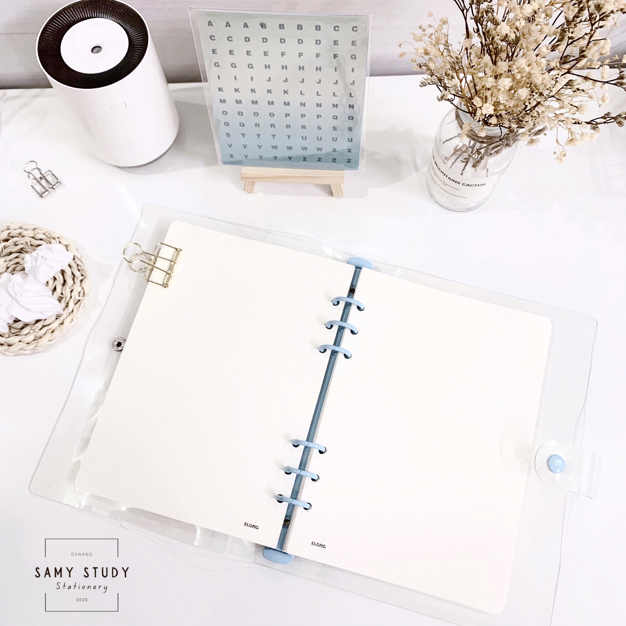 Sổ còng Binder size A5 màu Pastel Basic Hàn Quốc làm planner Bullet Journal Take notes