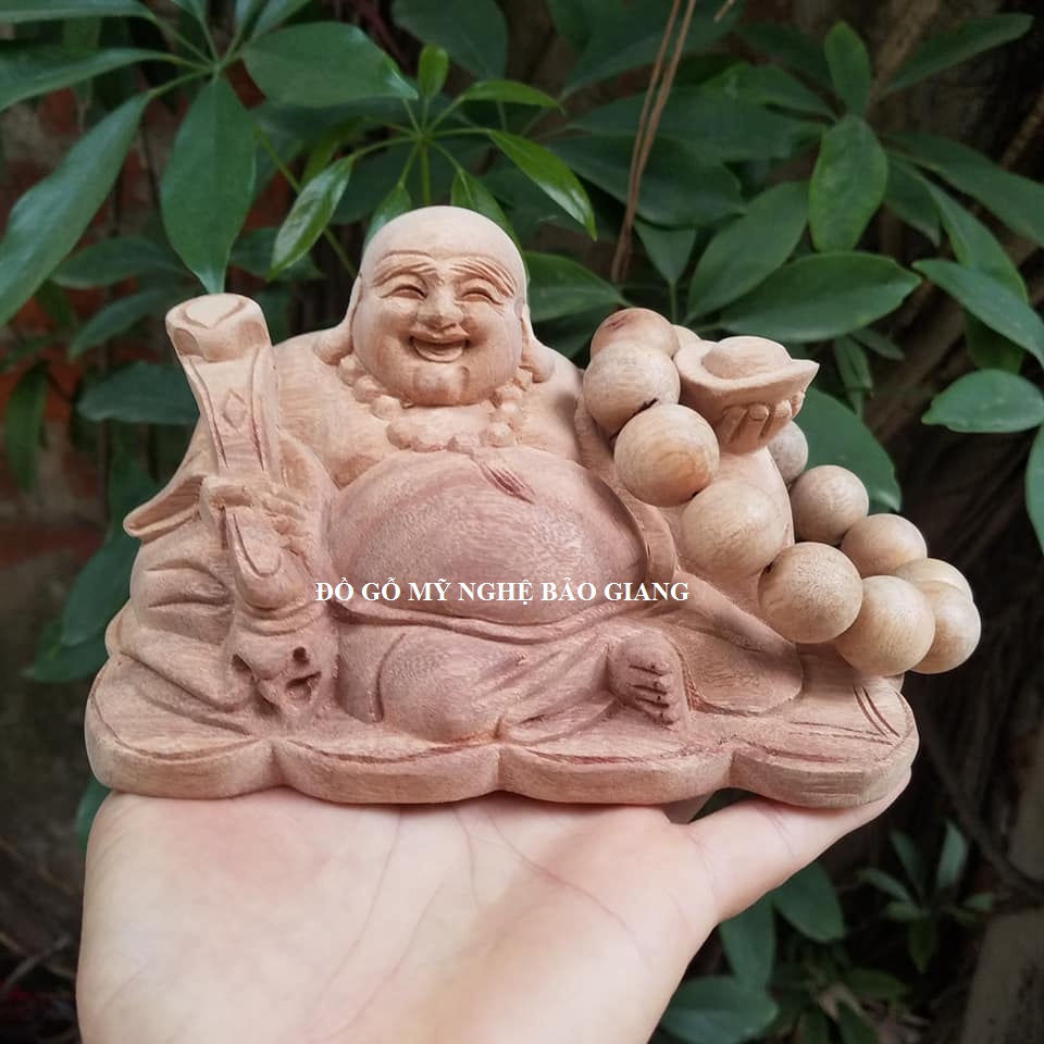 Tượng phật di lặc gỗ ngọc am để mộc thơm