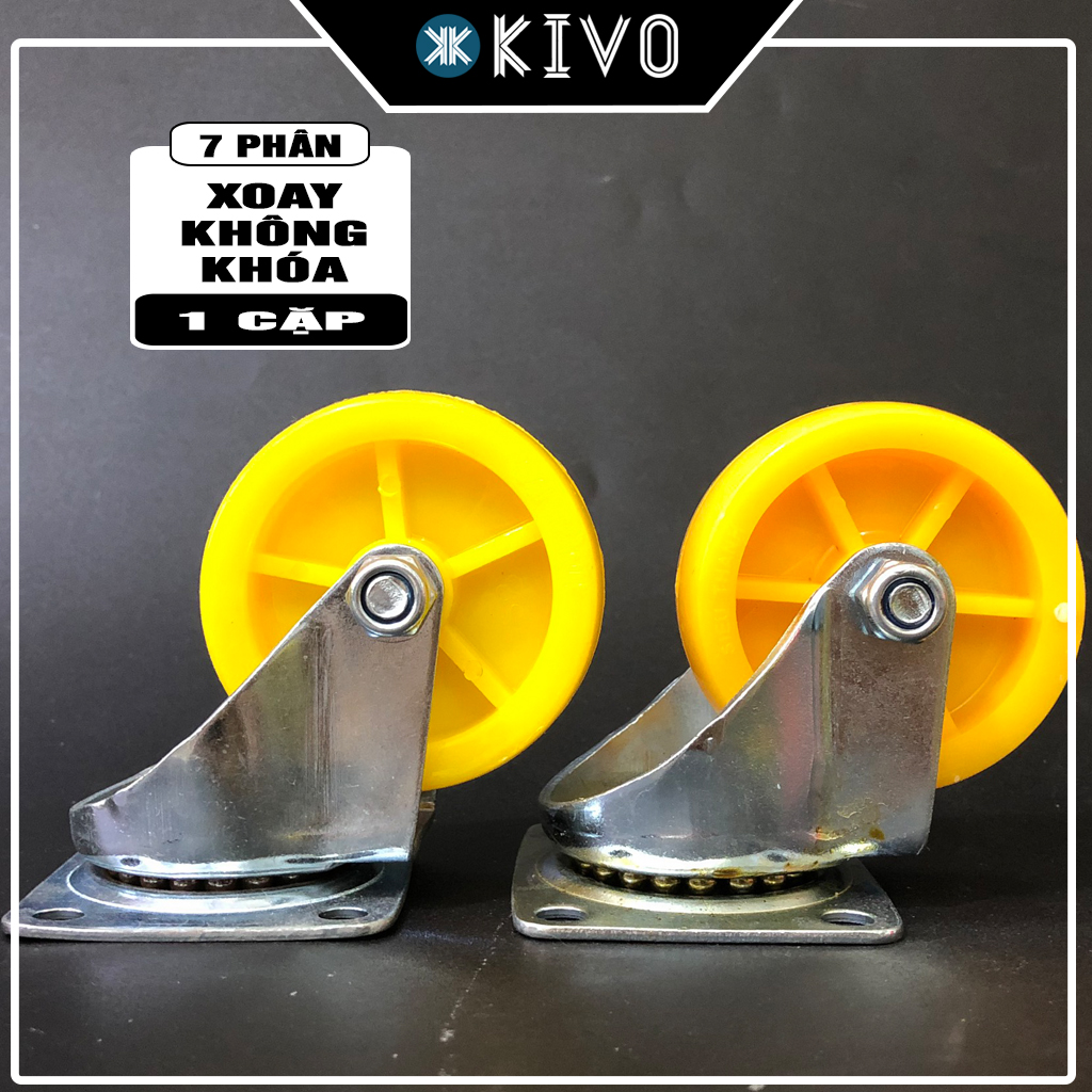 Wheel cart trolley plastic yellow color 4 piece lot size 5p 7p have Buckle good bearing-wheel roller, skate wheels, wheels rotate 360 degrees-Kivo