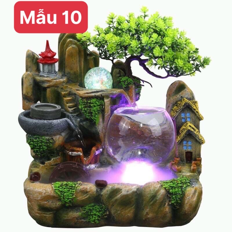 Thác nước phong thủy tiều cảnh Hòn Non bộ, bể cá mini