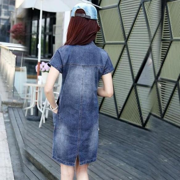 [HCM]ĐẦM JEAN SUÔNG CỔ SƠ MI CAO CẤP