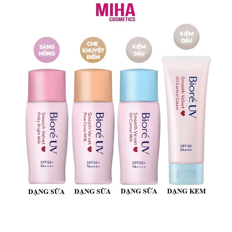 Sữa Chống Nắng Biore UV Smooth Velvet SPF50 PA++++ 30ml
