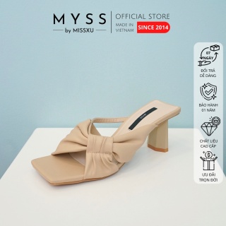 Giày guốc nữ nơ phối gót tứ giác 5cm thời trang MYSS - SU108 thumbnail