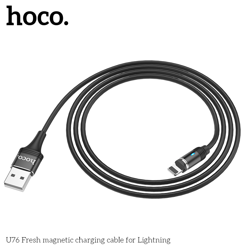 Cáp sạc nhanh tự ngắt từ tính Hoco U76 Micro USB/ Lightning/ Type C
